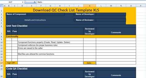 You can change the text, images and formatting of all templates. Download QC Check List Template XLS | Checklist template ...