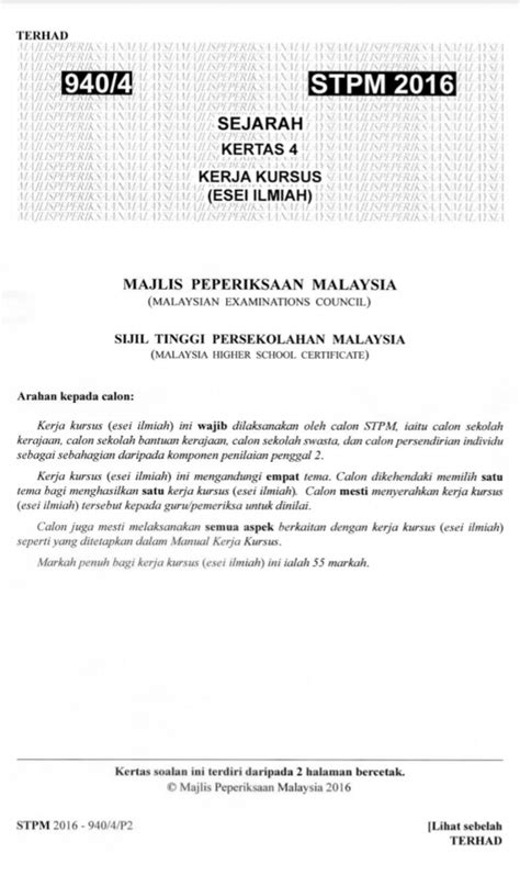 Juhaimi Majid Soalan Kerja Kursus Sejarah Stpm 2016 9404