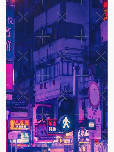 Nostalgia Neon City Lights Lofi Purple Aesthetic Metal Print By