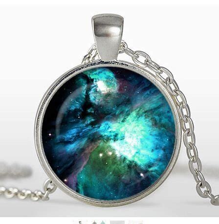 Orion Nebula Pendant Galaxy Necklace Silver Plated Pendant Universe