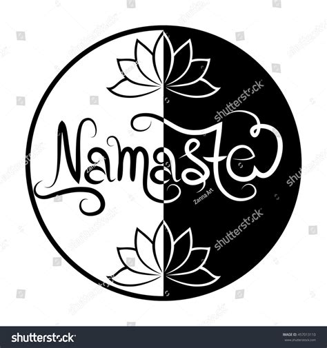 Black White Indian Greeting Banner Namaste Stock Vector Royalty Free
