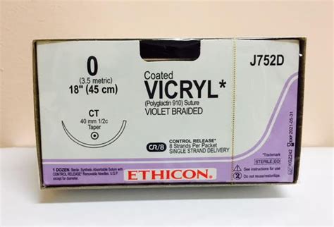 Ethicon J752d Coated Vicryl Polyglactin 910 Suture