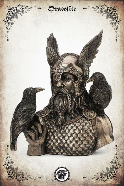 Odin With Crows Bust Norse Figurine Boutique Medievale