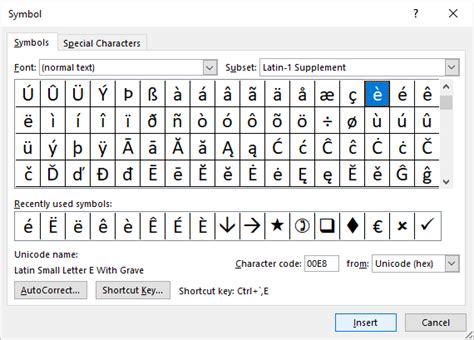 How To Insert Or Type E With An Accent Mark In Word È É Ê Ë è é