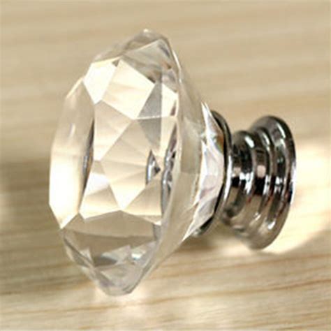 Free Shipping 10pcs 30mm Furniture Crystal Handles Drawer Pulls And