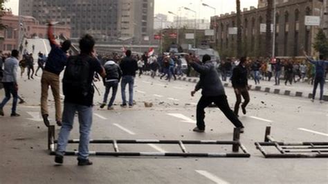 egypt protests marking uprising leave 18 dead bbc news