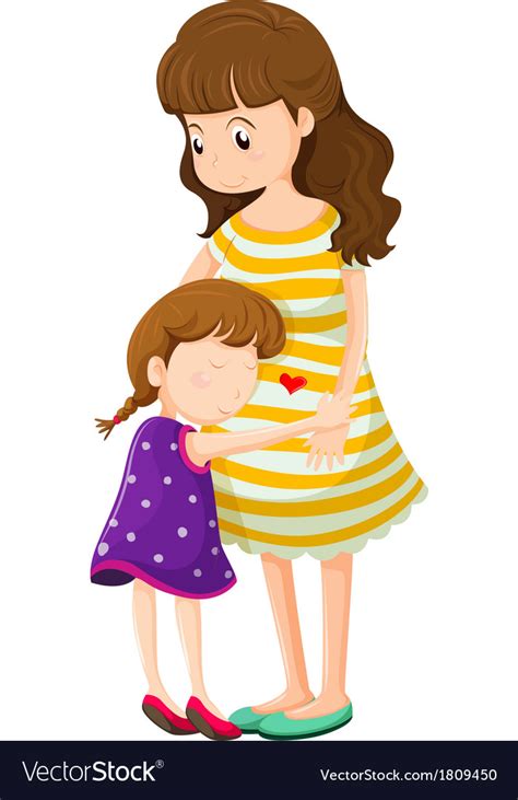 Download A daughter hugging her mother Royalty Free Vector Image
