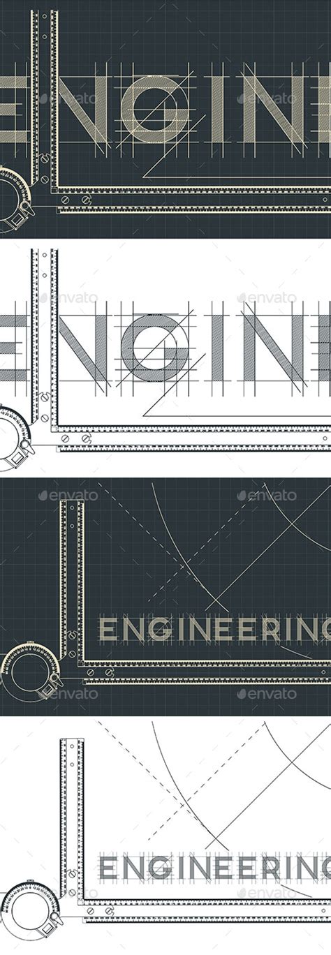 Engineering Drawing Board Mini Set By Blacklighttrace Graphicriver