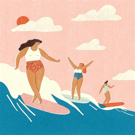 Surfing Illustrations Club Of The Waves