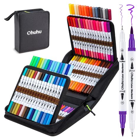 Buy 100 Colors Art Markers Set Ohuhu Dual Tips Coloring Brush