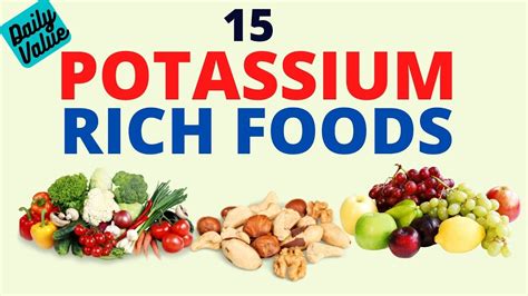 top 15 potassium rich foods by daily value youtube