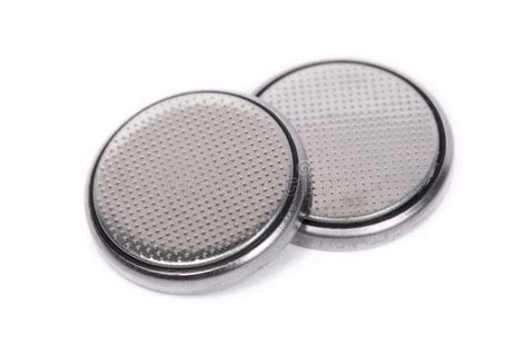 Flat Lithium Round Button Cell Battery Isolated Stock Image Image Of