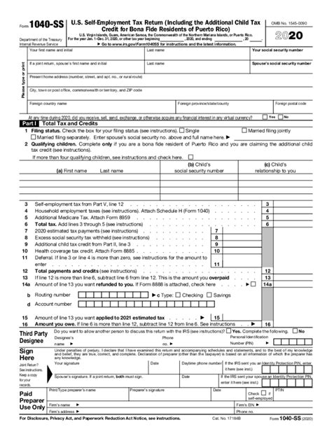 2020 Form Irs 1040 Ss Fill Online Printable Fillable Blank Pdffiller