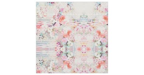 Housefabric.com has the latest floral fabric patterns. Aztec Pink Teal Watercolor Chic Floral Pattern Fabric ...