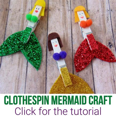 Diy Clothespin Mermaid Craft For Creative Kids