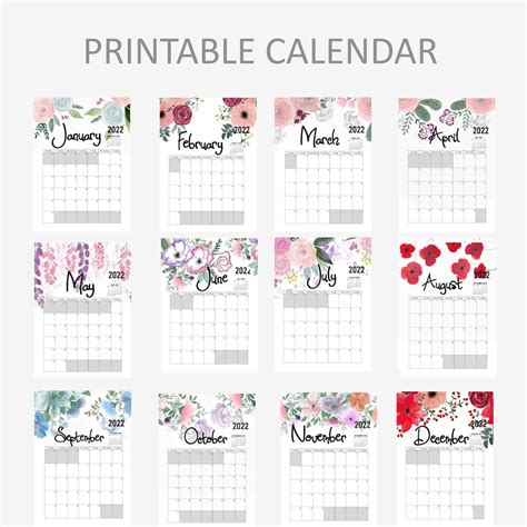 Free Printable 2022 Floral Calendar Rezfoods Resep Masakan Indonesia