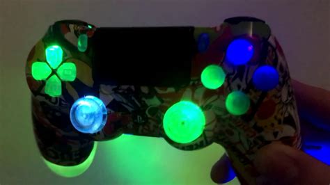 Stickerbomb Custom Ps4 Controller Rgb Rainbow Leds Colour Changing