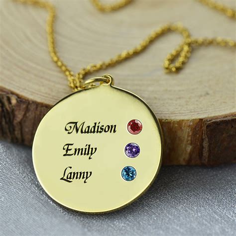 Mothers day gifts personalised necklace. Gifts For Mother's Day: Custom Disc Necklace Engraved ...