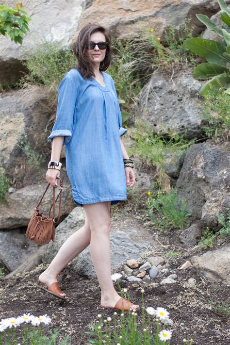 how to style a chambray dress minimal is chic