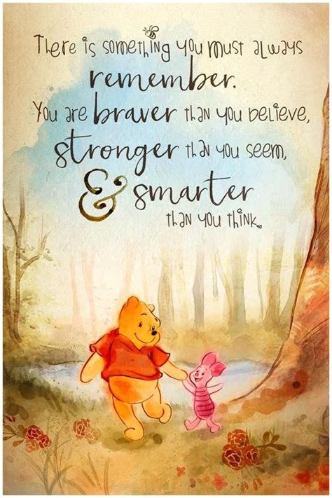 Winnie the pooh quote you are braver. Winnie the Pooh You are Braver than you Believe Quote, Wall Art Print, Nursery Decor, Printable ...