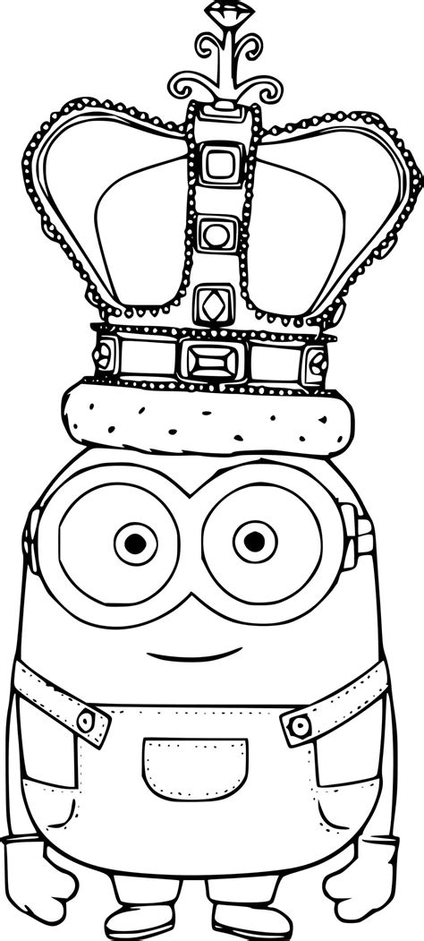 Bob Minion With The Crown Coloring Pages Coloring Cool