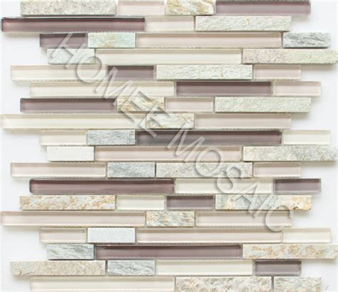 Blend Interlocking Glass Mix Stone Mesh Mounted Mosaic Wall Tile