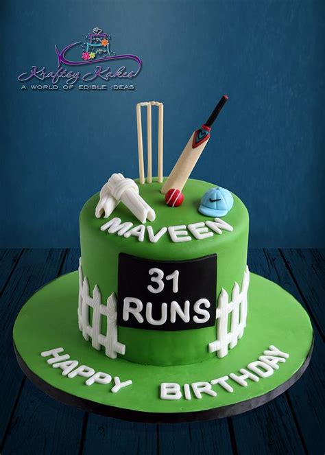 Cricket Themed Cake Decorated Cake By Kraftsy Kakes Cakesdecor