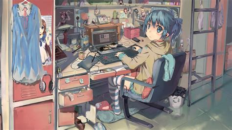 Anime Girls Dormitory Laptop Wallpaper Anime