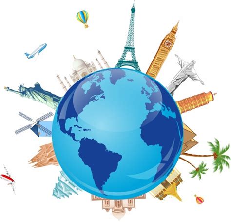 World Travel Symbols Free Vector In Adobe Illustrator Ai Ai