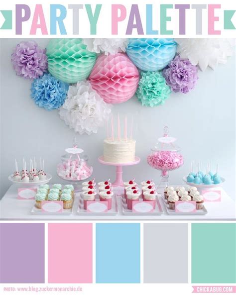 Understand your baby shower colors schemes and palettes! Party Palette: Candy colored party table | Purple color ...