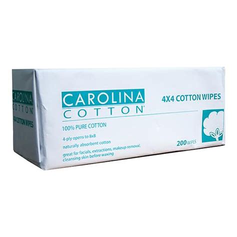 Carolina Cotton 4x4 Cotton Wipes 200 Wipes Lynamy Beauty Supply
