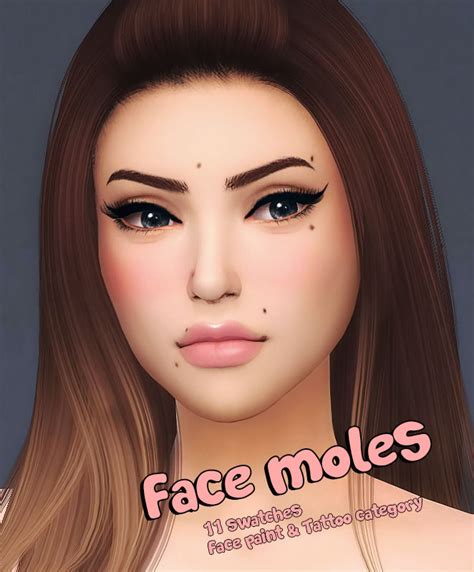 Face Moles Fm01 By Katverse Moles On Face Sims 4 Sims