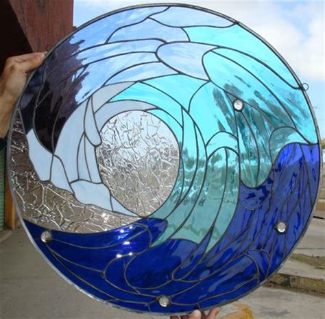 See more ideas about stained glass, stained glass art, glass art. stained glass beach scenes | Cresting Ocean Wave Stained ...