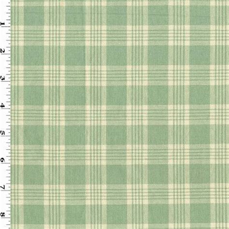 Spa Greenivory Cotton Plaid Home Decorating Fabric Fabric By The Yard