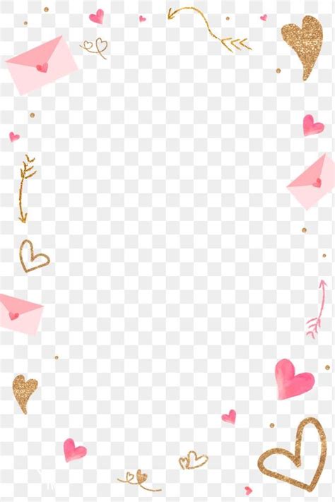 Valentines Love Letter Frame Png Transparent Background With Glittery