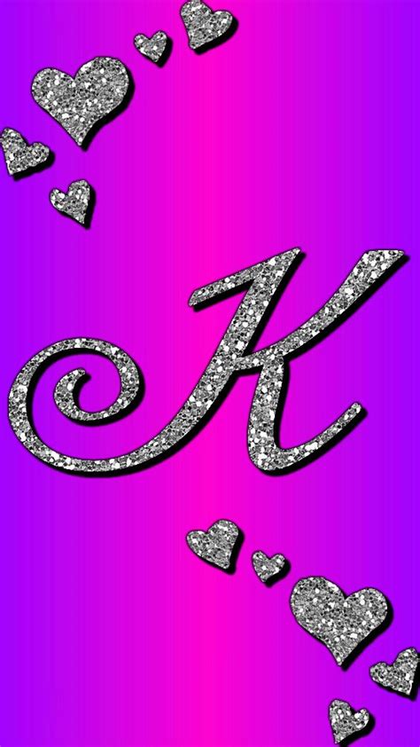 Sparkly K With Hearts Picture Letters K Letter Images Letter K