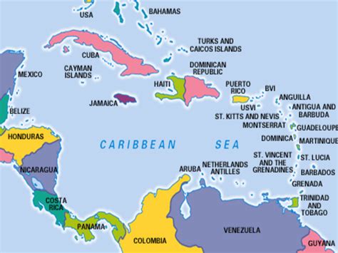 Map Of Caribbean Sea Powerpoint Slide Caribbean World Map Travel
