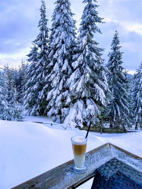 Cafea Iarna Munte Scene Invernali