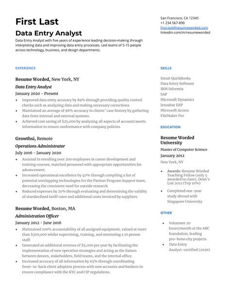 5 Data Entry Resume Examples For 2022 Resume Worded