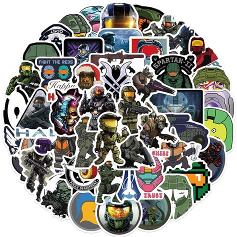 Buy 50pcs Halo The Master Chief Collection Stickers Vinyl Waterproof