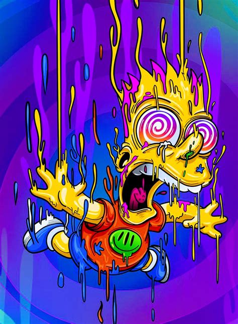 Melting Bart The Simpsons Simpson Wallpaper Iphone Trippy Wallpaper