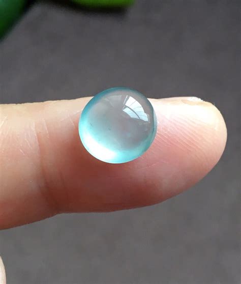High Grade Ice Species Light Blue Jadeite Gemstone Certificated Grade A