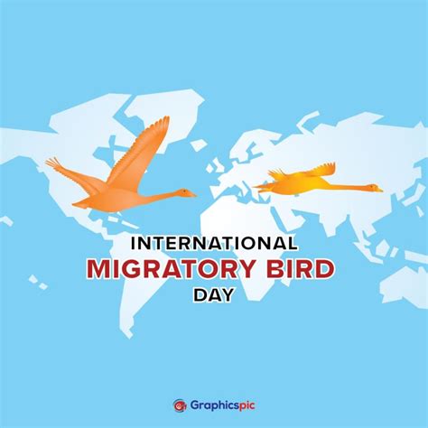 World Migratory Bird Day With World Map Background Free Vector