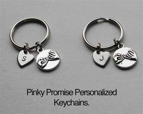 2 Pinky Promise Keychains Best Friends Husbandwife Etsy Cute