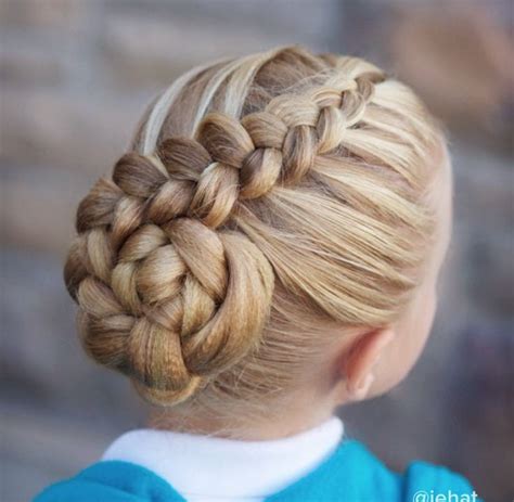 Textured Dutch Braid Into Braided Bun Dance Hairstyles Dance