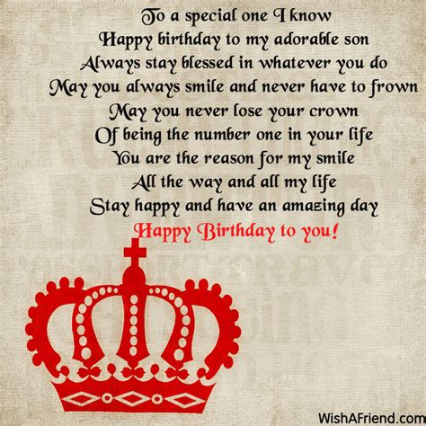 To A Special One I Know Son Birthday Poem