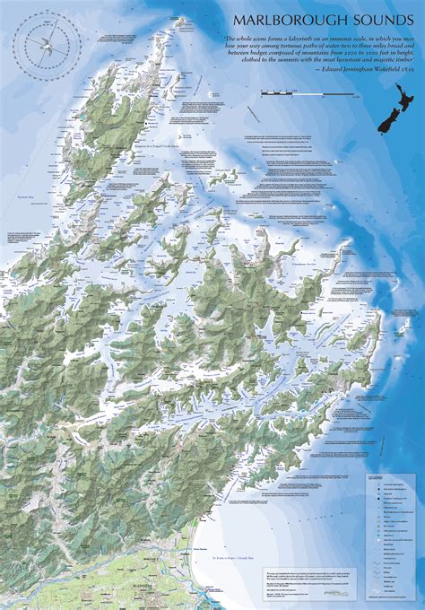 Marlborough Sounds Geographx Map Mapco Nz Ltd Maori Pacific Island