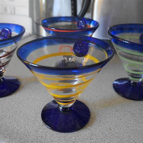 Best Handmade Blown Glass Large Dessert Dishes Set Of 4 Excellent Quality Heavy Beautiful