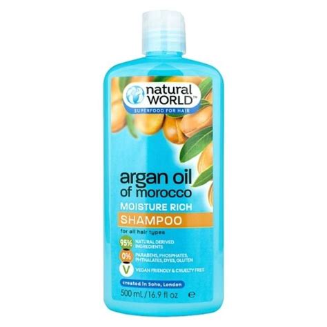 Natural World Moroccan Argan Oil Moisture Rich Shampoo 500 Ml