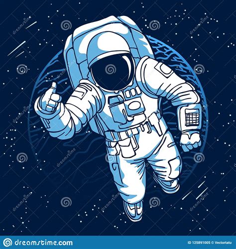 Astronaut in space stock vector. Illustration of galactic - 125891005